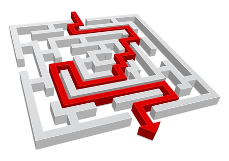 labyrinth - maze 3d conceptのイラスト素材