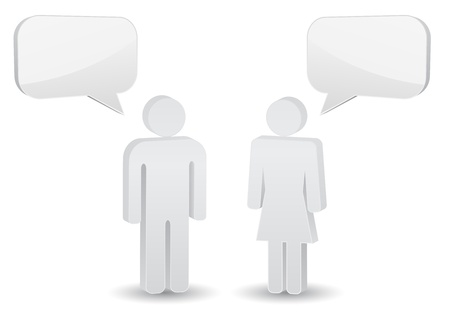 3d person chat bubblesのイラスト素材