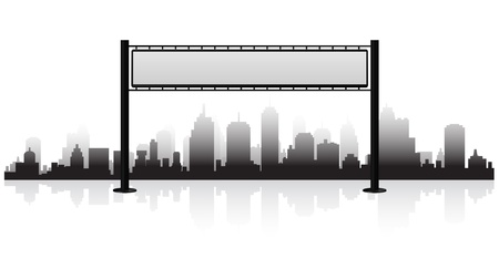 billboard and cityのイラスト素材