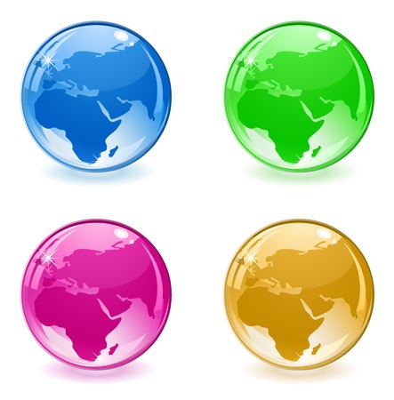 glossy globe web iconのイラスト素材