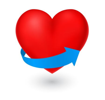 heart  with arrow - 3d iconのイラスト素材