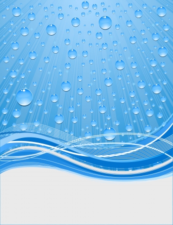 abstract background with water drop and waveのイラスト素材