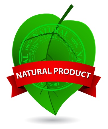 leaf natural product labelのイラスト素材