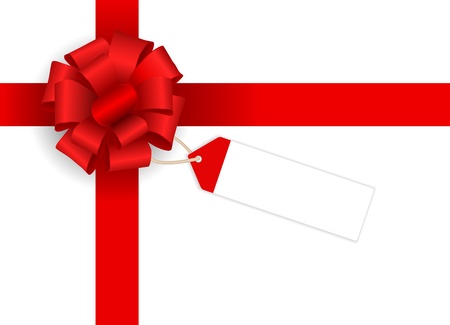 bow gift with tag templateのイラスト素材