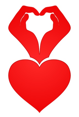 heart with hand conceptのイラスト素材
