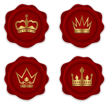 Wax seal with king crown vector iconのイラスト素材