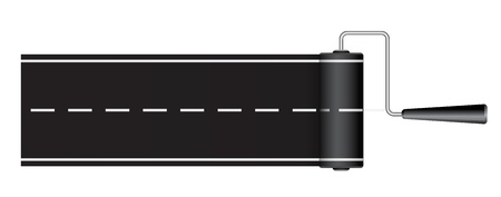 paint roller drawing road - concept 3dのイラスト素材