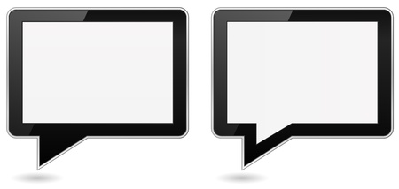 tablet pc speech bubble shapeのイラスト素材