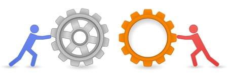 person with gear business conceptのイラスト素材