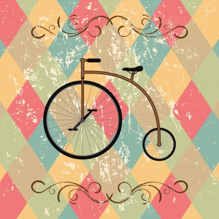 retro bicycle abstract backgroundのイラスト素材