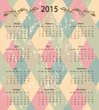 calendar 2015 design backgroundのイラスト素材