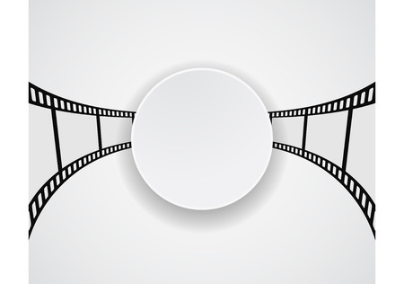 film strip film roll round banner designのイラスト素材