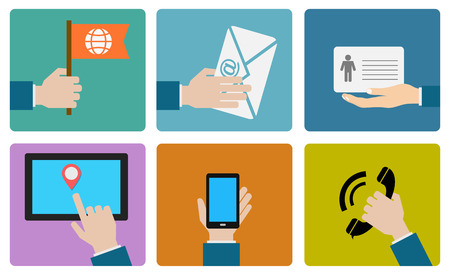 contact us flat icon designのイラスト素材