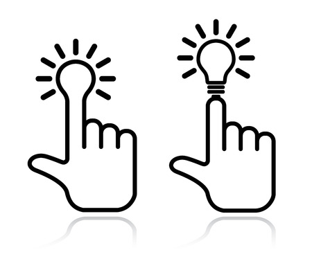 hand lightbulb icon design elementのイラスト素材