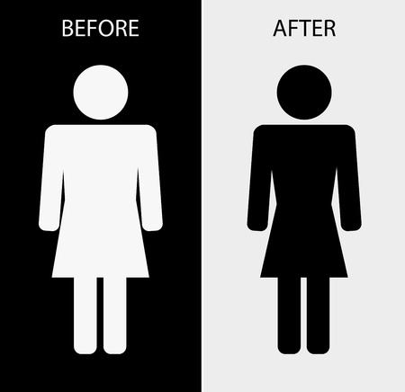 icon woman fat slim - weight loss concept designのイラスト素材