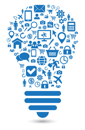 lightbulb social media concept symbolのイラスト素材