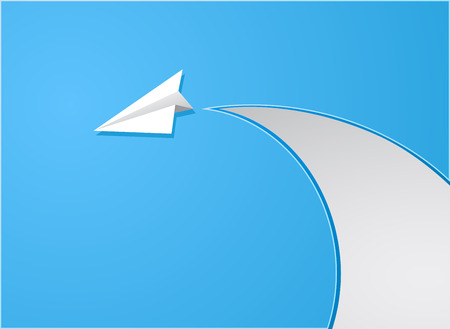 paper plane flaying abstract backgroundのイラスト素材
