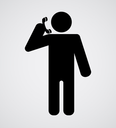 person call phone black iconのイラスト素材