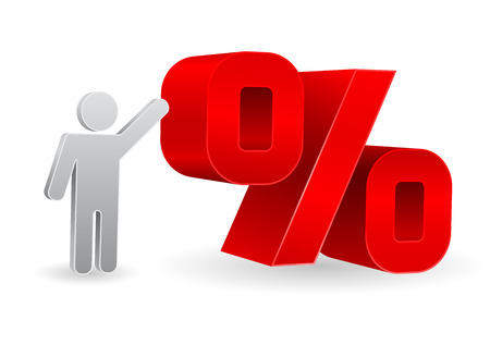 percent sign with person icon 3d designのイラスト素材