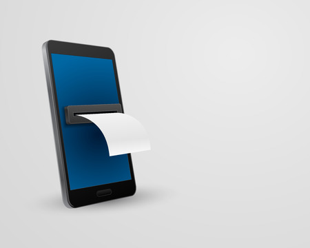 smartphone with bill check concept 3dのイラスト素材