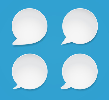 speech bubble icon set with shadowのイラスト素材