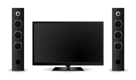 tv home theater with sound speaker designのイラスト素材