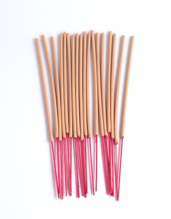 incense sticks isolated on white backgroundの写真素材