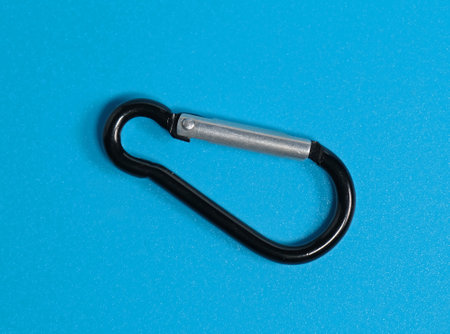 metal black carbine on blue backgroundの写真素材