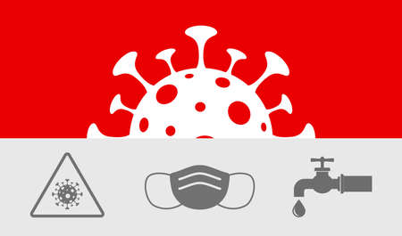 covid 19 banner with mask fauset virusの写真素材