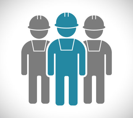 worker leader teamwork icon isolated on white background