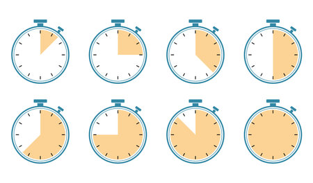 clock timer stop watch icon set