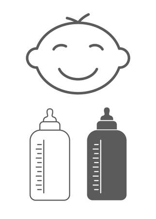 baby milk bottle icon isolated on white backgroundの写真素材
