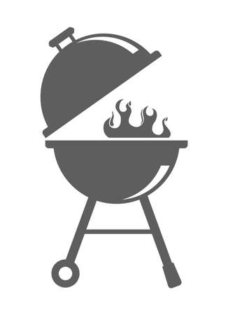 grill bbq barbecue icon isolated on white backgroundの写真素材