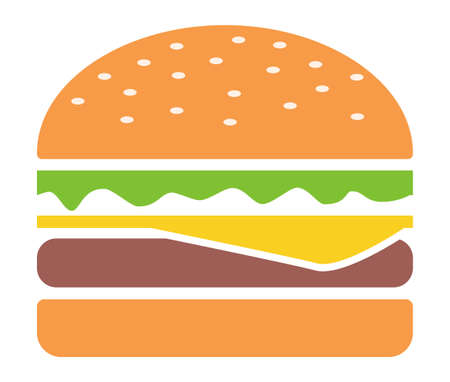 hamburger chicken fastfood icon isolated on white backgroundの写真素材