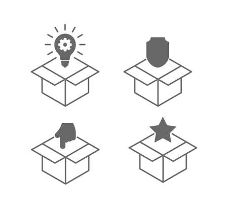 creative box with lightbulb hand and star 3d iconの写真素材