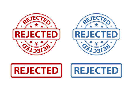 rejected rubber stamp icon isolated on white backgrioudの写真素材