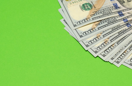 dollar banknote money on green background