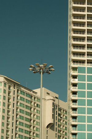 urban building facade cityscape backgroundの写真素材