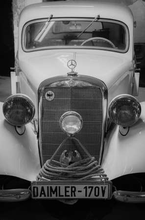 Old Daimler 170 V. Retro car show, Saint-Petersburg, Russia, 26 may 2022.のeditorial素材