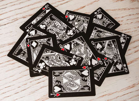 Background of playing cards Bicycle Black Ghost second edition. Background of black and white poker cards. Russia, Saint-Petersburg, 12 June 2022.のeditorial素材