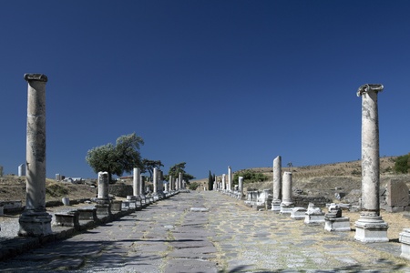Street of Pergamon, Bergama, Izmir, Turkeyのeditorial素材