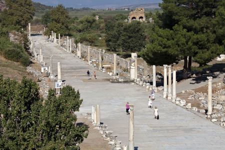 Horbour street in Ephesus, Izmir, Turkeyのeditorial素材