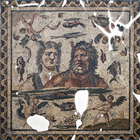 Oceanus Tethys Mosaic from Defne  Harbiye  4th cent  A D のeditorial素材