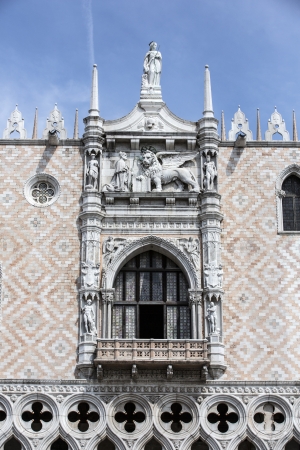 Exterior facade and balcony of the Doge s Palaceのeditorial素材