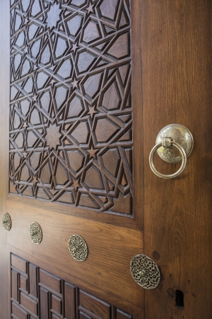 Door detail of The Suleymaniye Mosque, Istanbul, Turkeyの写真素材