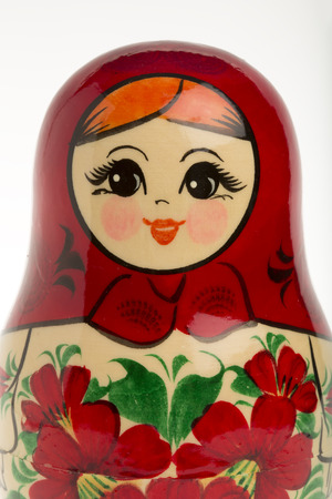 Matryoshkas in isolated white backgroundの写真素材