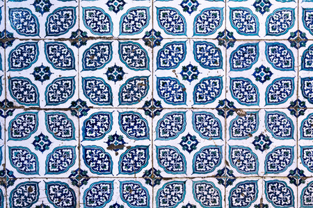 Tiles of walls of New mosque in Fatih, Istanbul, Turkeyのeditorial素材