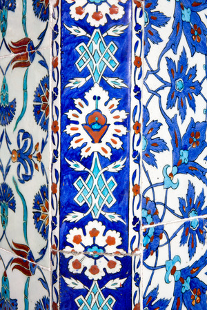Iznik tiles in Rustem Pasa Mosque, Istanbul, Turkeyのeditorial素材