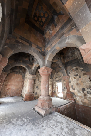 The Mosque Ef Ebu'l Manucehr and the tomb the mosque Manucehr, Ani Ulu Mosque in Ani ancient city, Kars, Turkey. Ani is a ruined medieval Armenian city now situated in the Turkey's province of Kars and next to the closed border with Armenia. Ani is a  UNEのeditorial素材