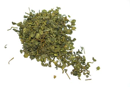 Green tea on white background.の写真素材
